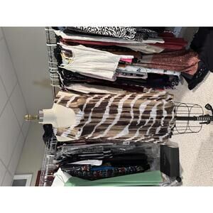 Sunny Leigh - Sleeveless Brown and White Tie-Dye Tunic Dress - Medium